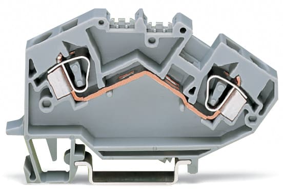 WAGO ELETTRONICA - Morsetto passante per 2 conduttori.6 mm².adatto per applicazioni Ex e II.grigio chiaro