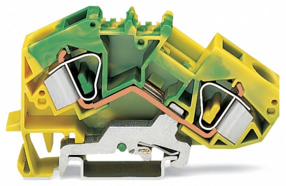 WAGO ELETTRONICA - Morsetto di terra per 2 conduttori.16 mm².adatto per applicazioni Ex e II.verde-giallo