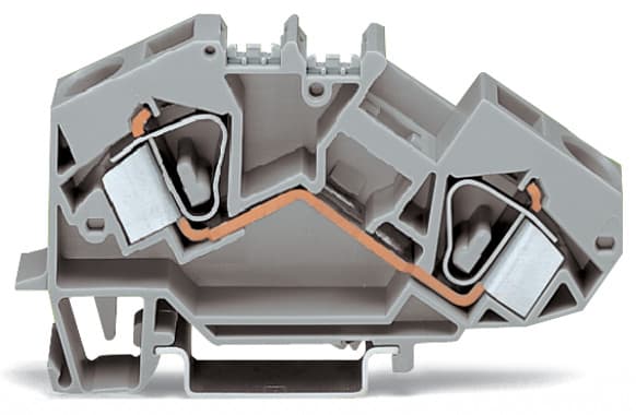 WAGO ELETTRONICA - Morsetto passante per 2 conduttori.16 mm².adatto per applicazioni Ex e II.grigio chiaro