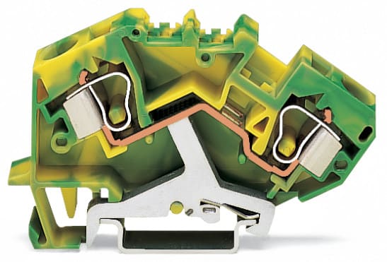 WAGO ELETTRONICA - Morsetto di terra per 2 conduttori.10 mm².adatto per applicazioni Ex e II.verde-giallo