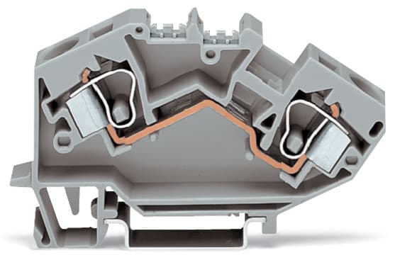 WAGO ELETTRONICA - Morsetto passante per 2 conduttori.10 mm².adatto per applicazioni Ex e II.grigio chiaro