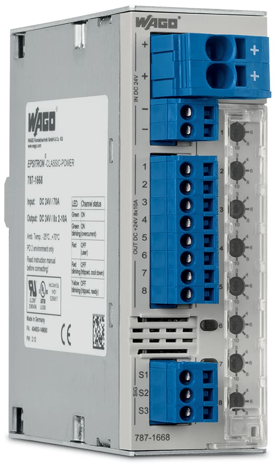 WAGO ELETTRONICA - Interruttore di sicurezza elettronico.8 canali.Tensione di ingresso 48 V DC