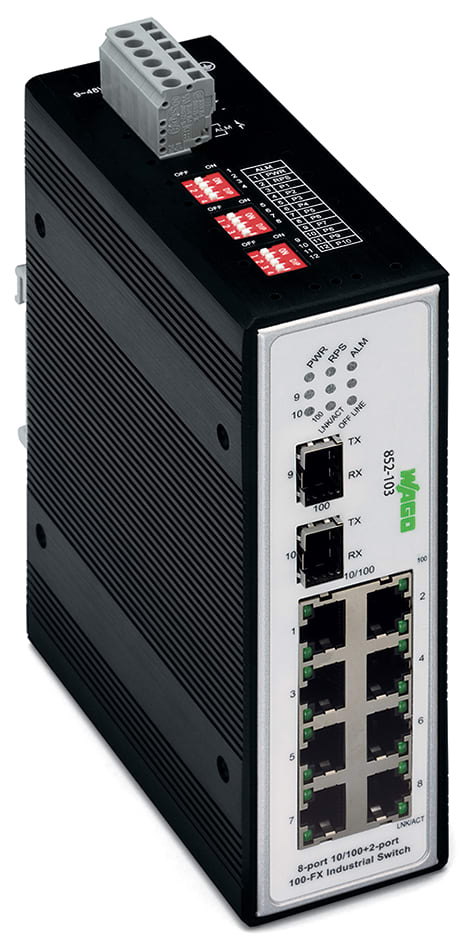WAGO ELETTRONICA - Switch industriale.8 porte 100Base-TX.2 Slot 100Base-FX.nero