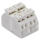 WAGO ELETTRONICA - Morsettiera per montaggio su telaio per 4 conduttori.senza contatto di terra.2 poli.bianco