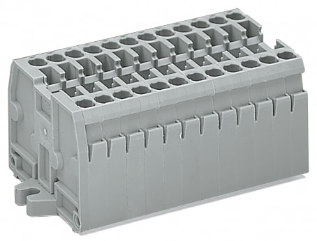 WAGO ELETTRONICA - Morsettiera per 2 conduttori.senza pulsanti.con flange di fissaggio M3.grigio chiaro