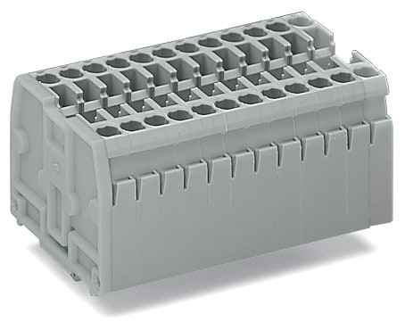 WAGO ELETTRONICA - Morsettiera per 2 conduttori.senza pulsanti.con piedi di fissaggio a scatto.grigio
