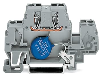 WAGO ELETTRONICA - Morsetto per componente.a due piani.con varistore.grigio