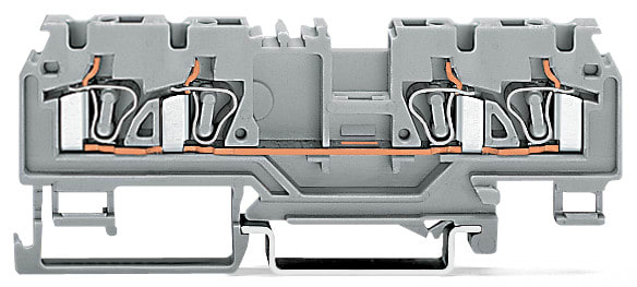 WAGO ELETTRONICA - Morsetto passante per 4 conduttori.4 mm².con presa per test.arancione