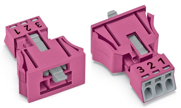 WAGO ELETTRONICA - Spina con innesto a scatto.3 poli.Cod. B.rosa