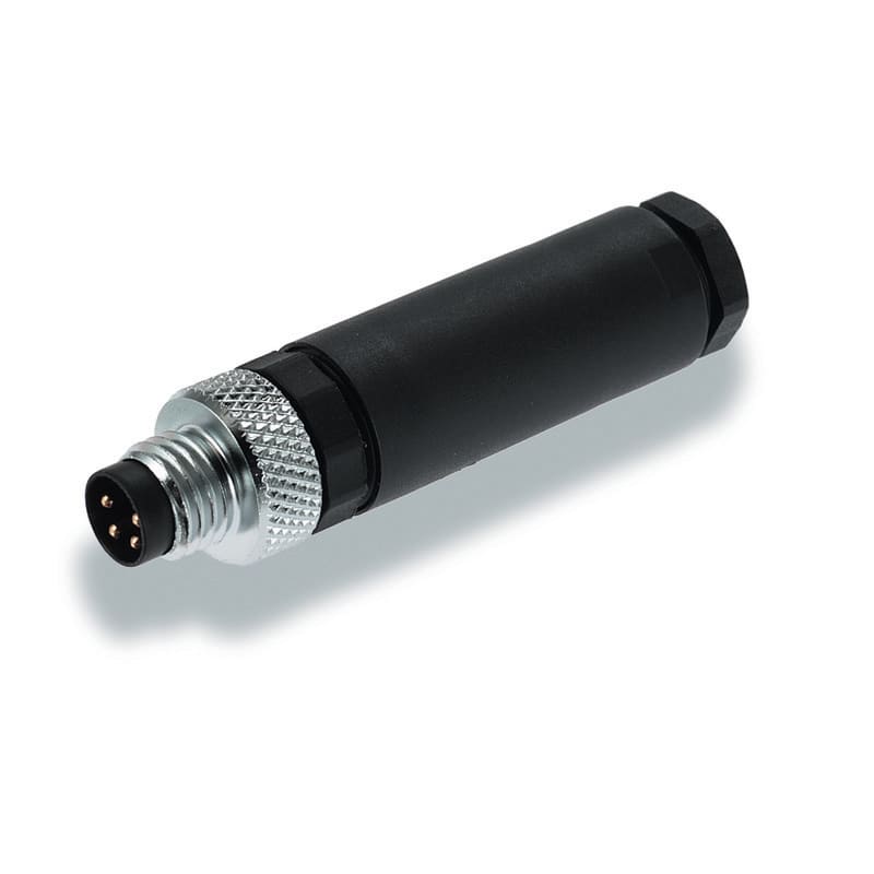 WEIDMULLER - Connettore circolare maschio angolato M8 per collegamento a vite, personalizzabile sul campo, 0.14 mm² - 0.5 mm², 3.5 - 5 mm, 4 poli - SAISW-M8-4P.