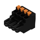 WEIDMULLER - Connettori per circuito stampato, 320V, 24A, Passo 5.08mm, 3.31mm², 4 poli, PUSH IN con attuatore, Box BLF 5.08HC/04/90 SN BK BX. 1000050001