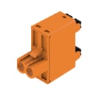 WEIDMULLER - Connettori per circuito stampato, 320V, 20.8A, Passo 5.08mm, 3.31mm², 2 poli, PUSH IN con attuatore, BLDF 5.08/02/180 SN OR BX. 1001150000