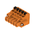 WEIDMULLER - Connettori per circuito stampato, 320V, 24A, Passo 5.08mm, 3.31mm², 5 poli, PUSH IN con attuatore, Box BLF 5.08HC/05/90F SN OR BX.