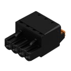 WEIDMULLER - Connettori per circuito stampato 320V 24A Passo 5.08mm 3.31mm² 4 poli PUSH IN attuatore Box BLF 5.08HC/04/180 SN BK BX.