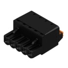 WEIDMULLER - Connettori per circuito stampato, 320V, 24A, Passo 5.08mm, 3.31mm², 5 poli, PUSH IN con attuatore, Box BLF 5.08HC/05/180 SN BK BX.