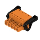 WEIDMULLER - Connettori per circuito stampato 320V 24A Passo 5.08mm² 3.31mm² 5 poli PUSH IN attuatore Box BLF 5.08HC/05/180LR SN OR BX.