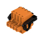 WEIDMULLER - Connettori per circuito stampato 320V 20.8A Passo 5.08mm 3.31mm² 4 poli PUSH IN con attuatore Box BLDF 5.08/04/180LR SN OR BX.