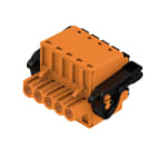 WEIDMULLER - Connettori per circuito stampato 320V 20.8A Passo 5.08mm 3.31mm² 5 poli PUSH IN attuatore Box BLDF 5.08/05/180LR SN OR BX.