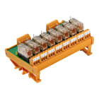 WEIDMULLER - Modulo a relè 24V AC/DC LED giallo 8 Contatto di scambio 6A Collegamento a vite Tasto di prova non disponibile RSM 8RS 24VUC LP.