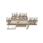 WEIDMULLER - Morsetto componibile a più piani, molla autobloccante, beige scuro, 2.5 mm², 800 V, numero di collegamenti: 6, numero di piani: 2, TS 35, V-0, Wemid ZDK 2.5/3AN BZT.