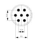 WEIDMULLER - Inserto di contatto (Connettori circolari), Connettore femmina a saldare, Calice a saldare, Calici a saldare, M23, Numero di poli: 7, Codifica: nessun SAI-M23-BE-7-F.