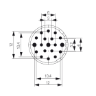 WEIDMULLER - Inserto di contatto M23 a saldare, 19 poli, nessuna codifica - SAI-M23-SE-19-F.