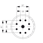 WEIDMULLER - Inserto di contatto M23, 17mm, 9 poli, senza codifica, boccola a saldare, connettori circolari SAI-M23-BE-9-17MM.