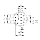 WEIDMULLER - Contatto maschio saldare 10 mm con PE Pin 9 Corsa contraria Calici SAI M23 SE 12 F PE G.