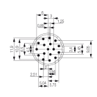 WEIDMULLER - inserto di contatto a saldare 10mm corsa contraria contatti stampa M23 numero di poli 17 codifica nessuno SAI M23 BE 17 10mm G