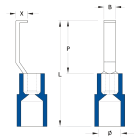 WEIDMULLER - Capicorda, Isolamento: PC, Sezione di collegamento cavo, max.: 4.6 mm², blu