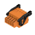 WEIDMULLER - Connettori per circuito stampato 160V 13.4A Passo 3.50mm 1.5mm² 10 poli PUSH IN attuatore Box B2CF 3.50/10/180LR SN OR BX.