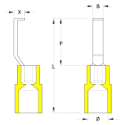 WEIDMULLER - Capicorda, Isolamento presente, Sezione di collegamento cavo max 6 mm² HBT 6,0 - 3,0 GE.