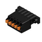 WEIDMULLER - Connettori per circuito stampato 320V 25.9A Passo 5.08mm 3.31mm² 5 poli PUSH IN attuatore Box SLF 5.08/05/180F SN BK BX.