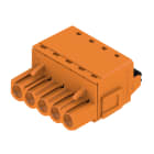 WEIDMULLER - Connettori per circuito stampato, 320V, 24A, Passo 5.08mm, 3.31mm², 5 poli, PUSH IN con attuatore, Box BLF 5.08HC/05/180B SN OR BX.