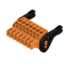 WEIDMULLER - Connettori per circuito stampato 160V 17A Passo 3.50mm 1.5mm² 7 poli Collegamento a vite Box BL 3.50/07/180LH SN OR BX.