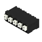 WEIDMULLER - Morsetto per circuito stampato, 320 V, 17.5 A, Passo in mm: 5.08, 1.5 mm², Numero di poli: 5, PUSH IN con tasto di attivazione, Collegamento a saldare
