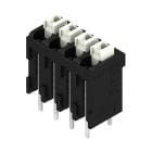 WEIDMULLER - Morsetto per circuito stampato, 160 V, 17.5 A, Passo in mm: 3.81, 1.5 mm², Numero di poli: 4, PUSH IN con tasto di attivazione, Collegamento a saldare