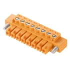 WEIDMULLER - Connettori per circuito stampato, 160V, 17.5A, Passo 3.81mm, 1.5mm², 14 poli, Collegamento a vite, Box BCZ 3.81/14/180F SN GN BX. 1941300000