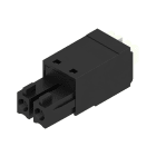 WEIDMULLER - Connettori per circuito stampato 160V 17.5A Passo 3.81mm 1.5mm² 2 poli PUSH IN attuatore Box BCF 3.81/02/180 SN BK BX.