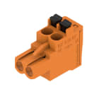 WEIDMULLER - Connettori per circuito stampato, 320V, 24A, Passo 5.00mm, 3.31mm², 2 poli, PUSH IN con attuatore, BLF 5.00HC/02/90 SN OR BX.