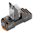WEIDMULLER - Modulo a relè 24VAC con LED rosso, 4 Contatto di scambio (AgNi flash dorata), 250VAC 5A, PUSH IN, Tasto di prova non disponibile - DRMKITP 24VAC 4CO LD.