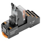 WEIDMULLER - Modulo a relè 24VDC con LED verde, diodo a corsa libera e 4 contatti di scambio (AgNi flash dorata), 250VAC, 5A, PUSH IN e tasto di prova DRMKITP 24VDC 4CO LD.