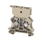 WEIDMULLER - Morsetto componibile portafusibile, collegamento a vite, beige scuro, 6 mm², 10 A, 500 V, numero di collegamenti: 2, numero di piani: 1, TS 35, V-0, WSI 6/2 GZ/DEF63.