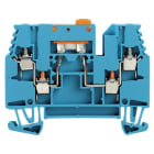 WEIDMULLER - Morsetto sezionatore di prova, collegamento a vite, blu, 2.5 mm², 16 A, 400 V, numero di collegamenti: 4, numero di piani: 1, TS 35, V-0, Wemid WTR 2.5/ZZ BL.