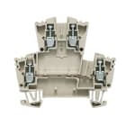 WEIDMULLER - Morsetto componibile a più piani, collegamento a vite, beige scuro, 2.5 mm², 400 V, numero di collegamenti: 4, numero di piani: 2, TS 35, V-0, Wemid WDK 2.5 ZQV.