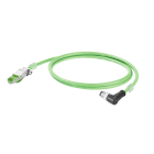 WEIDMULLER - Cavo PROFINET preconfezionato, Codificato D M12 pin angolato IP67 RJ45 IP20, Numero di poli: 4, Lunghezza: 2 m IE-C5DS4VG0020MCAA20-E.