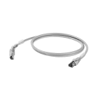 WEIDMULLER - Cavo patch Ethernet angolato a 270°, RJ45 IP20, 8 poli, lunghezza 2m IE-C6FP8LD0020M40W40-D.