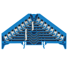WEIDMULLER - Morsetto ripartitore di potenziale, PUSH IN, blu, 1.5 mm², 17.5 A, 250 V, Numero di collegamenti: 32, Numero di piani: 8, TS 35 x 7.5, V-0, policarbonico PPV 8 BL 35X7.5 DGR.