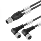 WEIDMULLER - Cavi adattatore sensore-attuatore, Linea di collegamento M12/M12, 3,3m, Conduttore doppio nero SAIL-ZW-M12BW-3-3.0V.