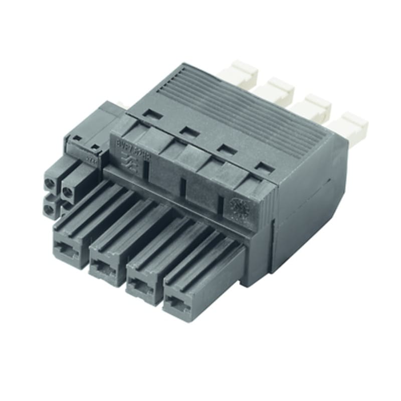 WEIDMULLER - Connettore ibrido 7.62 mm, 4 poli, PUSH IN con attuatore BVFL 7.62HP/04/180 BCF/04R SN BK BX.